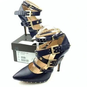 Bally Helyette 38.5 8 dark lapis Italian leather